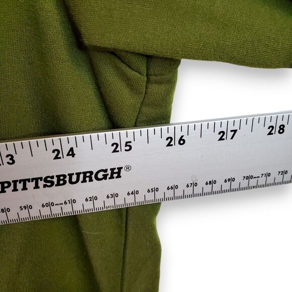 COOFANDY Cardigan Hoodie Mens XXL Green Navy Stripe Asymmetrical Zip Longline - Picture 12 of 12